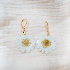 Boucles d'oreilles fleurs de marguerites