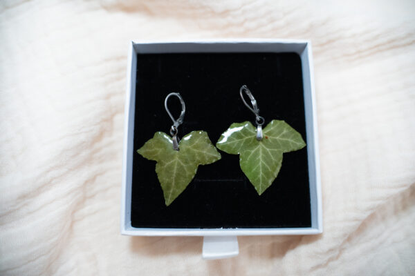 Boucles d'oreilles feuille de lierre