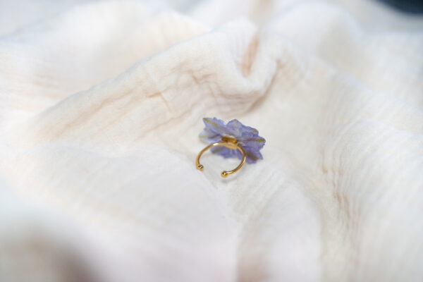 Bague Fleur de Delphinium Mauve – Image 2